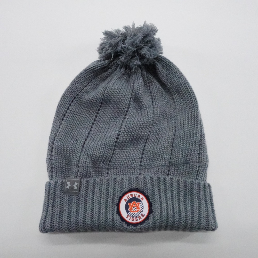 Under Armour Auburn Tigers Knit Beanie Pom Hat Gray One Size‎ Womens new